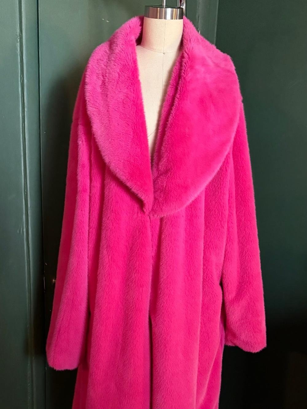 Hot Pink Faux Fur Coat